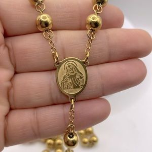 Stainless Steel Cross Necklace Rosary